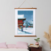 浮世絵- hasui - No.43根津権現神社の雪 吊り下げ型タペストリー (寝室)