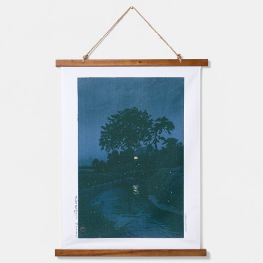 浮世絵- hasui - No.45大宮の美沼川 – 吊り下げ型タペストリー (正面)