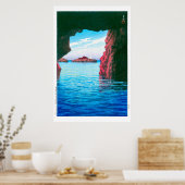 浮世絵- hasui - No.47男鹿市孔雀洞窟… ポスター (キッチン)