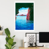 浮世絵- hasui - No.47男鹿市孔雀洞窟… ポスター (ホームオフィス)