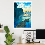 浮世絵- hasui - No.48大根埠頭の朝 ポスター (ホームオフィス)