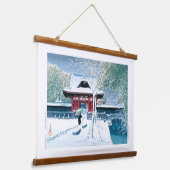 浮世絵- hasui - No.8芝公園の雪 – 吊り下げ型タペストリー (傾斜あり)