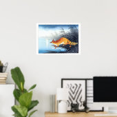 浮世絵[Koson]キツネバイザムーンライトウォーター(S) ポスター (ホームオフィス)