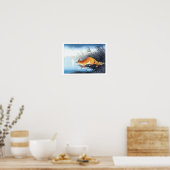 浮世絵[Koson]キツネバイザムーンライトウォーター(XS) ポスター (キッチン)