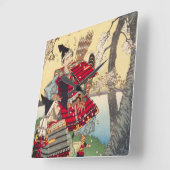 浮世絵 ukiyoe 月岡芳年 「芳年武者无類 武蔵坊弁慶・九郎判官源義経」 スクエア壁時計 (傾斜)