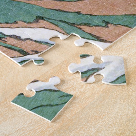 浮世絵hasui n21山アサヒ山Hakubから見た ジグソーパズル (側面)