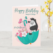 浮傘ゼブラハッピーバースデー カード (黄色い花)