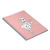 浮動アニメの女の子と猫 ノートブック (右側)