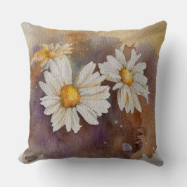 浮動デイジー水彩 クッション