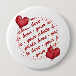 浮動ハートバルーン写真フレーム 缶バッジ