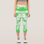 浮動ハート（緑） カプリレギンス (正面)