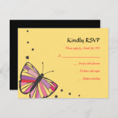 浮動バタフライバルミツワー返信カード 出欠カード (正面/裏面)