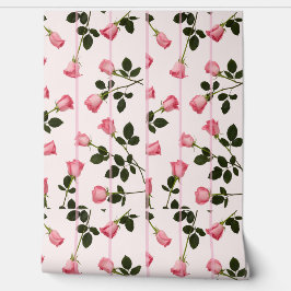 浮動バラ(ピンクストライプ色) 壁紙