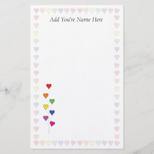 浮動バルーンハート固定 便箋 (正面)