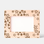 浮動フローラエッチング木製写真枠 レーザー彫刻フレーム (正面)