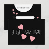 浮動モダンハート商品券招待状 招待状 (正面/裏面)