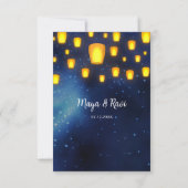 浮動ランタン結婚の詳細囲い 招待状 (裏面)