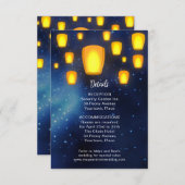 浮動ランタン結婚の詳細囲い 招待状 (正面/裏面)