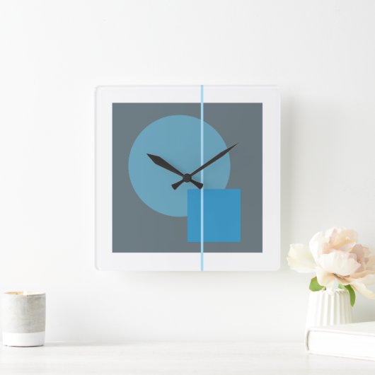 浮動円4 スクエア壁時計 (ホーム)