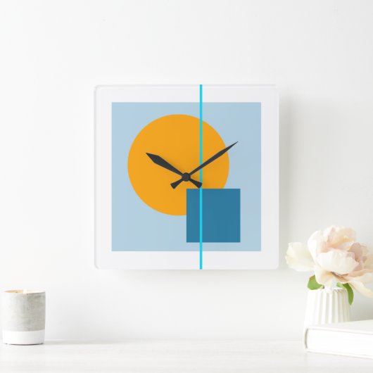 浮動円4 スクエア壁時計 (ホーム)