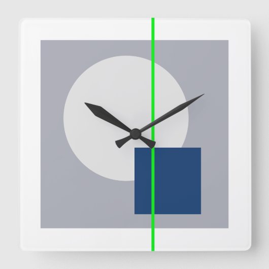 浮動円4 スクエア壁時計 (正面)