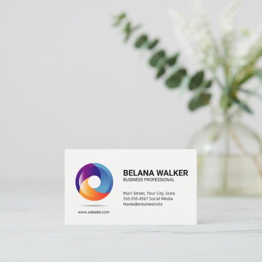 浮動円Orbロゴ 名刺 (スタンド正面)