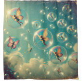 浮動妖精のウィスパーズ – シュールファンタジーアート シャワーカーテン (正面)