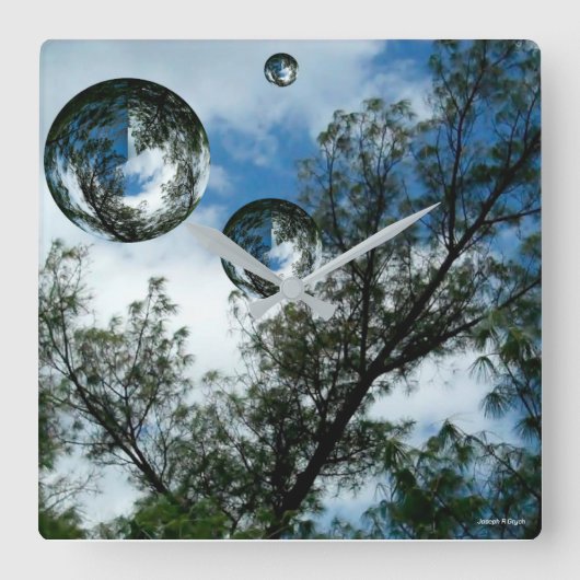 浮動小根 スクエア壁時計 (正面)