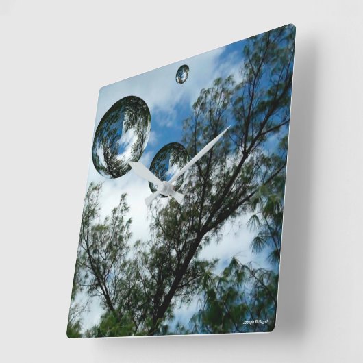 浮動小根 スクエア壁時計 (傾斜)