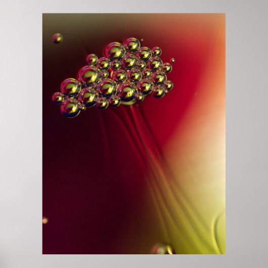 浮動抽象芸術バブルの背カラフル景 ポスター (正面)