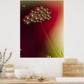 浮動抽象芸術バブルの背カラフル景 ポスター (キッチン)