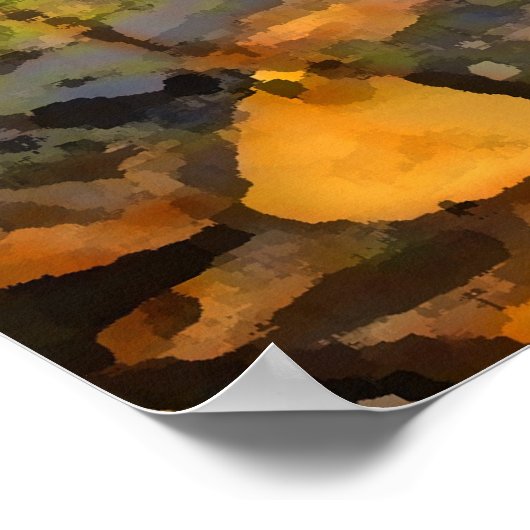 浮動紅葉抽象芸術 ポスター (角)