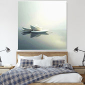 浮動花びらのストーンデザイン キャンバスプリント (インサイチュ (寝室))