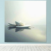 浮動花びらのストーンデザイン キャンバスプリント (インサイチュ (ウッドフロア))