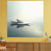 浮動花びらのストーンデザイン キャンバスプリント (インサイチュ (リビング))