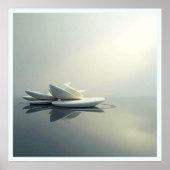 浮動花びらのストーンデザイン ポスター (正面)