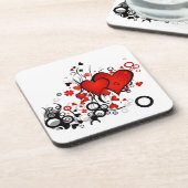 浮動赤いハート コースター (左側)