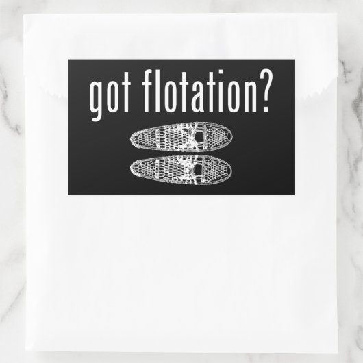 浮得雪の靴 長方形シール (バッグ)