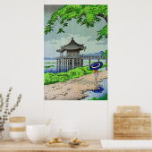 浮御堂藤島武二の雨1950年代 ポスター (キッチン)