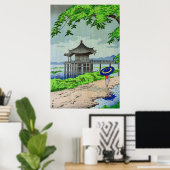 浮御堂藤島武二の雨1950年代 ポスター (ホームオフィス)