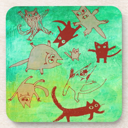 浮揚の猫ちゃん コースター (正面)
