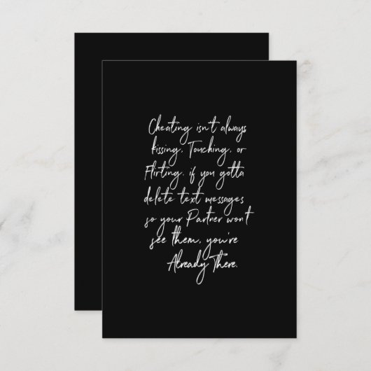 浮気やいちゃくちゃキスをするをするのが常ではない サンキューカード (正面/裏面)