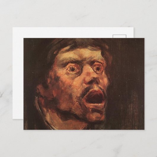 浮浪者の頭(Laszlo Mednyanszky著) ポストカード (正面/裏面)