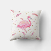 浮羽毛枕の水色フラミンゴ クッション (裏面)