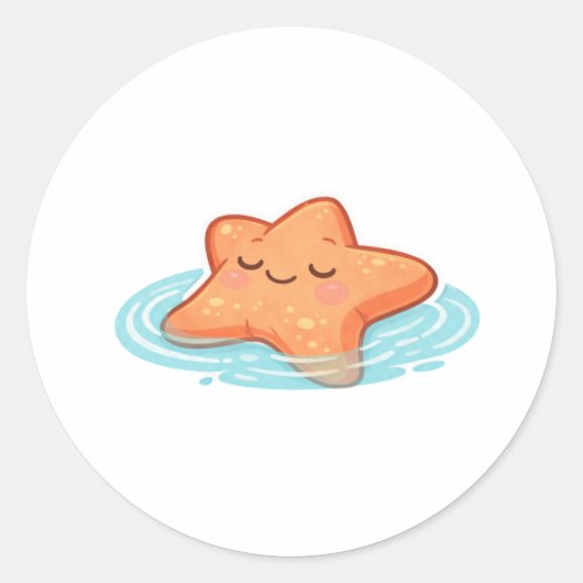 浮遊するヒトデ ラウンドシール (正面)