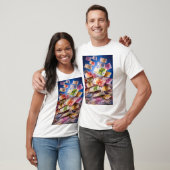 浮遊するユーロ紙幣 – お金の雨の抽象的なフィナ Tシャツ (ユニセックス)