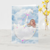 浮遊する傘の赤ちゃん カード (黄色い花)