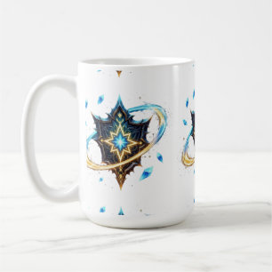 浮遊する刃を持つファンタジーエンブレム - 魔法のエネルギー コーヒーマグカップ