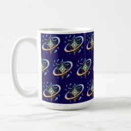浮遊する刃を持つファンタジーエンブレム - 魔法のエネルギー コーヒーマグカップ