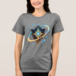 浮遊する刃を持つファンタジーエンブレム - 魔法のエネルギー トライブレンドTシャツ